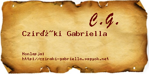 Cziráki Gabriella névjegykártya